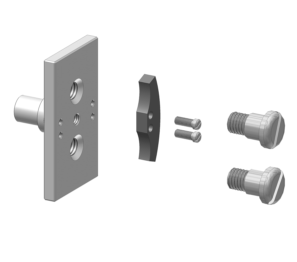 Gelenkaufnahmen, Gelenkschienen mit Zahnsegmenten